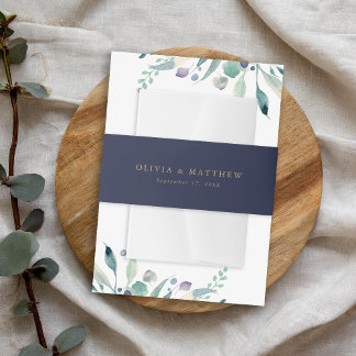 Cintas Para Invitaciones Invitación en Monograma Minimalista de la Marina d