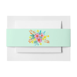 Cintas Para Invitaciones Invitación Floral Spritz Banda para el Vientre