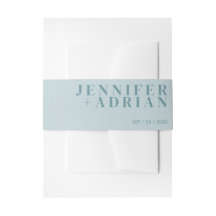 Invitación Minimal Pastel Azul Banda Abdominal