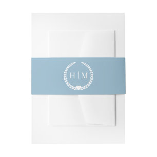 Cintas Para Invitaciones Invitación simple monograma en invierno cielo azul