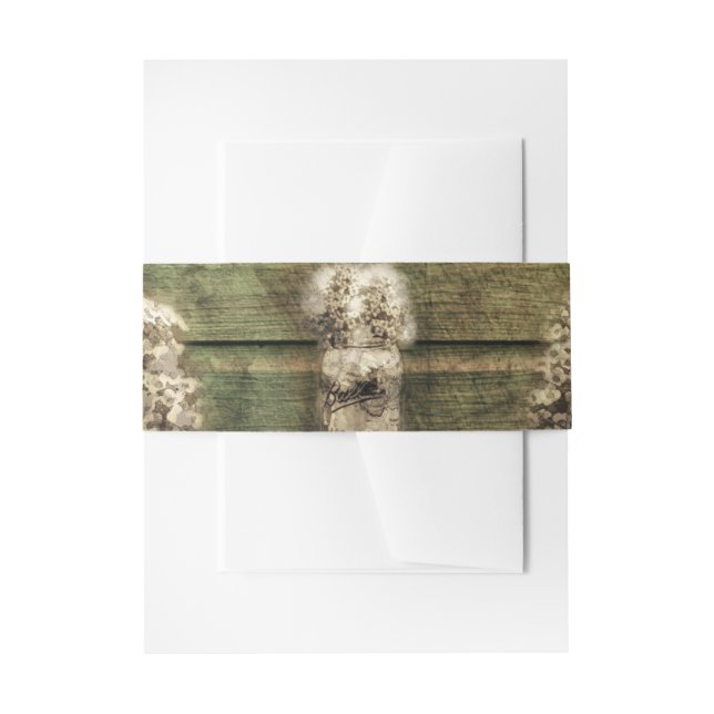 Cintas Para Invitaciones Invitaciones a bodas de madera rústica Belly Band (Anverso Ejemplo)