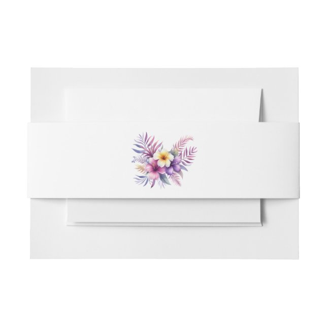 Cintas Para Invitaciones Isla de acuarela Romance-Boda- (Anverso Ejemplo)