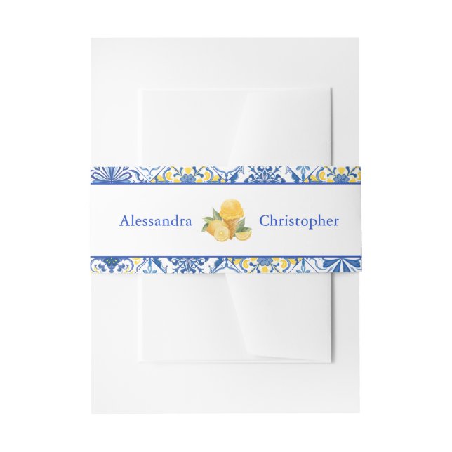 Cintas Para Invitaciones Italian Tiles La Dolce Vita Destination Wedding (Anverso Ejemplo)