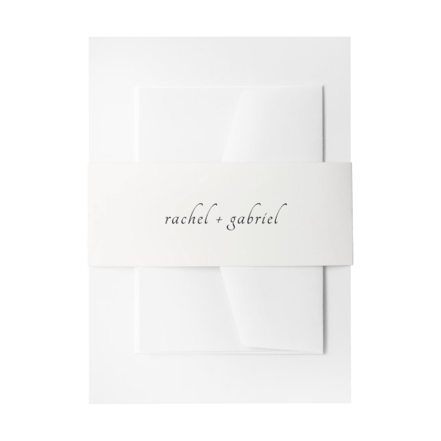 Cintas Para Invitaciones Ivory | Chic Simple Script Boda  (Anverso Ejemplo)