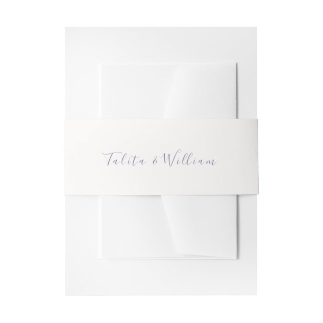 Cintas Para Invitaciones Ivory | Lavender Script Wedding (Anverso Ejemplo)