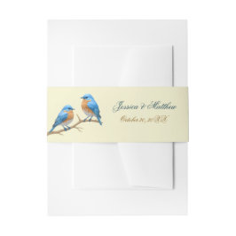 Cintas Para Invitaciones Ivory Pastel Lovebirds Romantic Bluebirds Boda