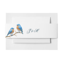 Cintas Para Invitaciones Ivory Pastel Lovebirds Romantic Bluebirds Boda