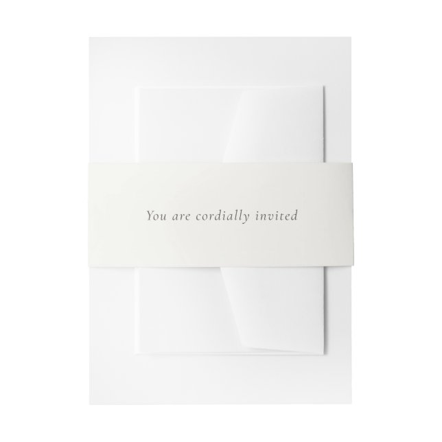 Cintas Para Invitaciones Ivory | Simple Stylish Wedding Invitation  (Anverso Ejemplo)