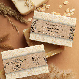 Cintas Para Invitaciones Jabón Botánico Casero Empaquetado de Jabón Kraft