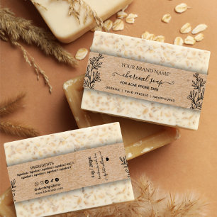 Cintas Para Invitaciones Jabón Botánico Casero Empaquetado de Jabón Kraft