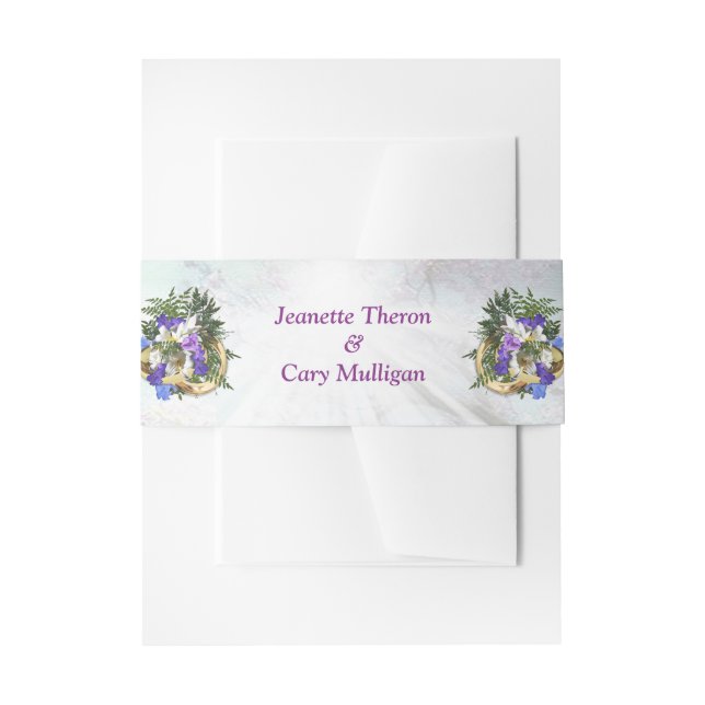 Cintas Para Invitaciones Jacaranda Blooms & Lily Bouquet (Anverso Ejemplo)
