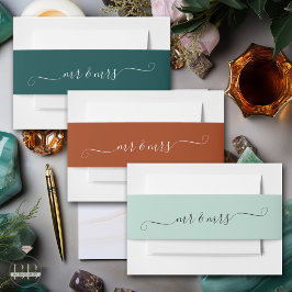 Cintas Para Invitaciones Jade Mr. y Mrs.