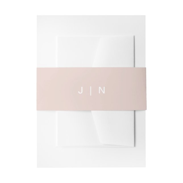 Cintas Para Invitaciones JALAINE Boda de monograma rosa Rubor moderno (Anverso Ejemplo)