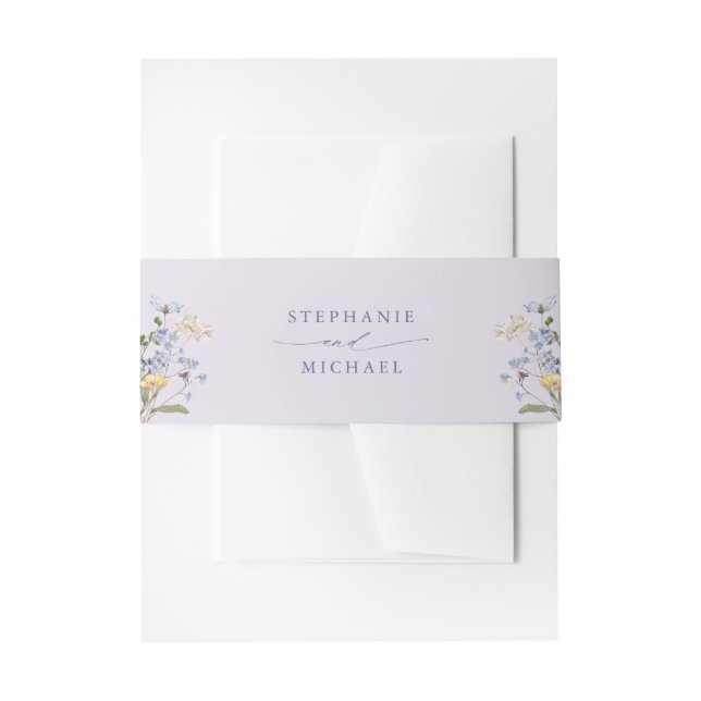 Cintas Para Invitaciones Jardín de Bodas de Pradera de Flores Silvestres de (Anverso Ejemplo)