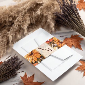 Cintas Para Invitaciones Jardín de Otoño en Flor Boda