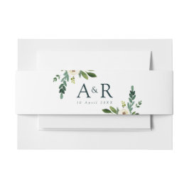 Cintas Para Invitaciones jardín de verano banda blanca de la panza floral