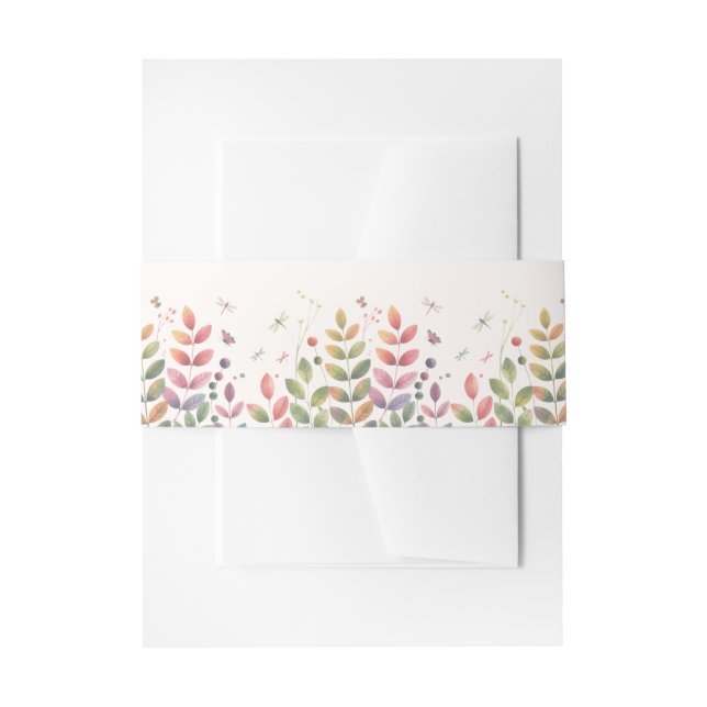 Cintas Para Invitaciones Jardín del Otoño Con Boda De Dragonflies (Anverso Ejemplo)