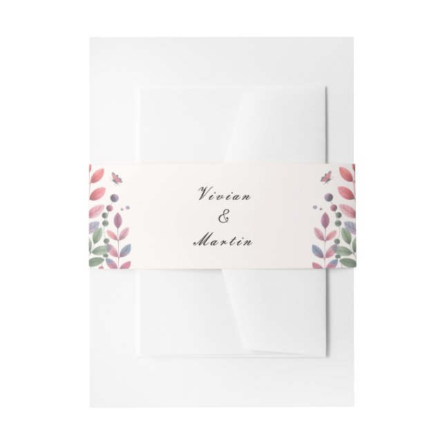 Cintas Para Invitaciones Jardín del Otoño Con Boda De Dragonflies (Anverso Ejemplo)