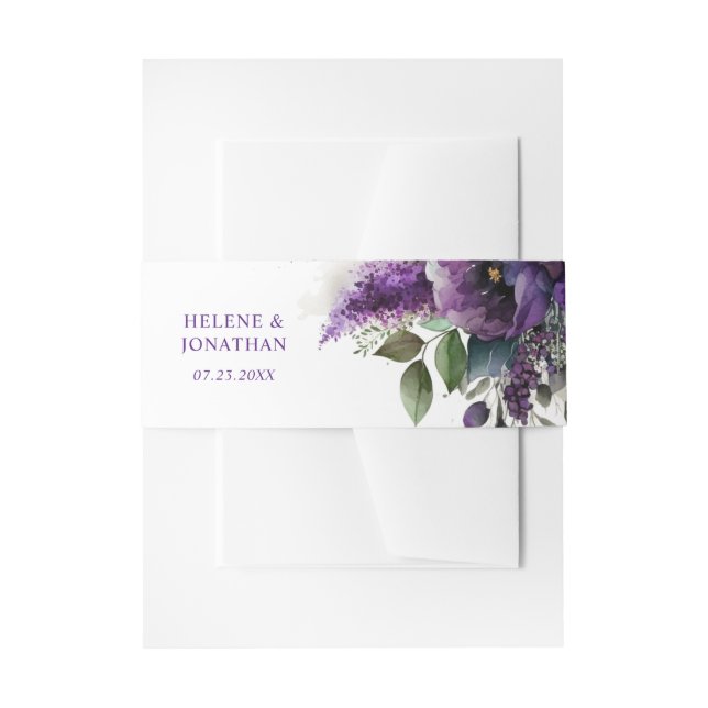 Cintas Para Invitaciones Jardín Floral Moderno Boda Elegante (Anverso Ejemplo)