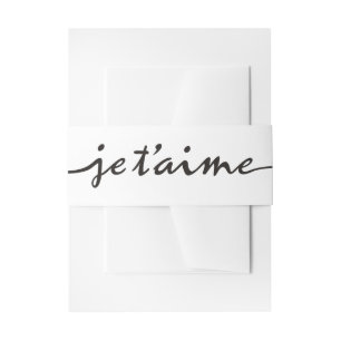 Cintas Para Invitaciones je t'aime - Te amo en francés - negro