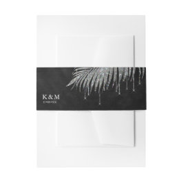 Cintas Para Invitaciones Jewel Palm Leaf Boda Silver ID830