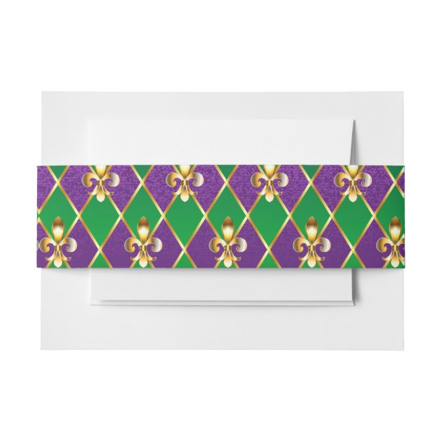Cintas Para Invitaciones Jewelry Background Mardi Gras (Anverso Ejemplo)