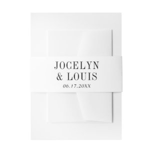 Cintas Para Invitaciones Jocelyn Black and White Modern Boda