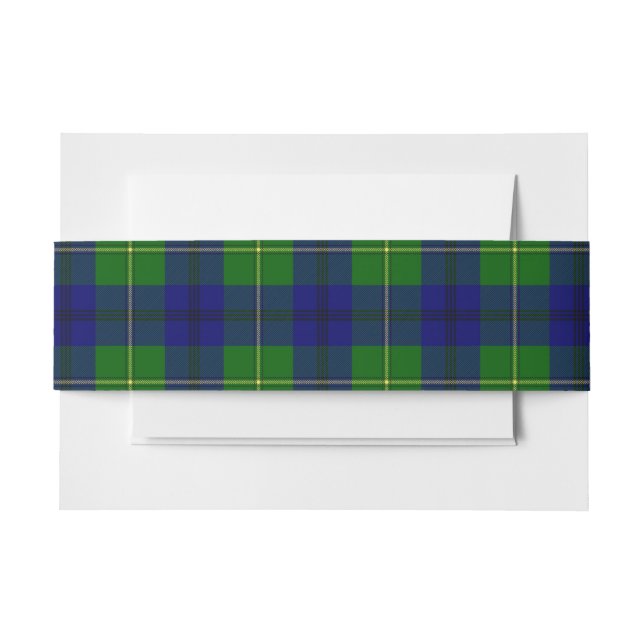 Cintas Para Invitaciones Johnston Scottish Tartan Belly Band (Anverso Ejemplo)