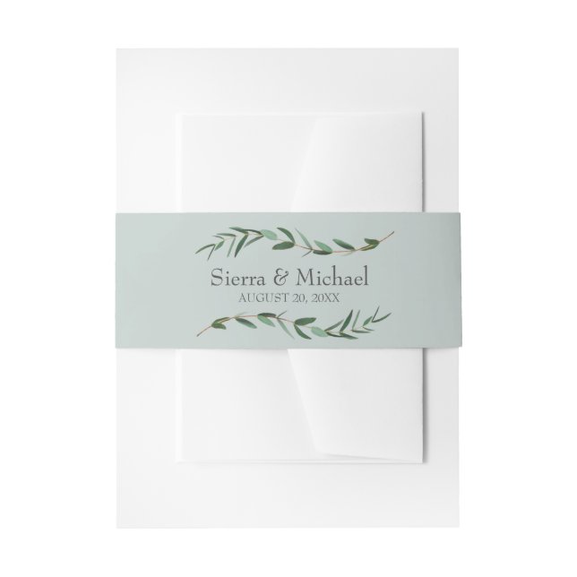 Cintas Para Invitaciones Joyful Modern Green Boda Botánico (Anverso Ejemplo)