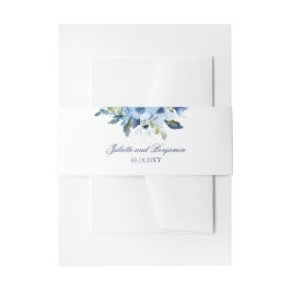 Cintas Para Invitaciones Juliette Dusty Blue Floral Classic Boda