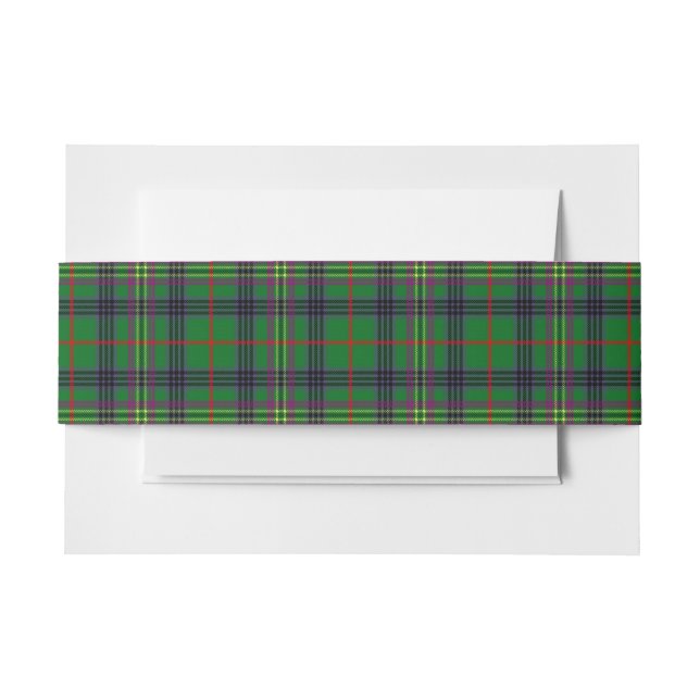 Cintas Para Invitaciones Kennedy Scottish Tartan Belly Band (Anverso Ejemplo)