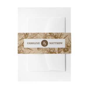 Cintas Para Invitaciones Kraft Paper Boda Botánico Rústico