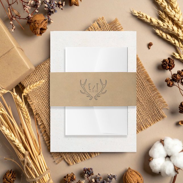 Cintas Para Invitaciones Kraft Paper ID1109, Boda ruso de Antlers Boho (Subido por el creador)