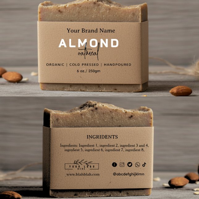 Cintas Para Invitaciones kraft Simple Elegant Homemade Soap Belly band  (Subido por el creador)