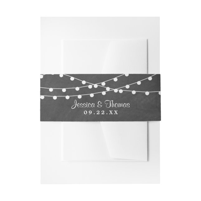 Cintas Para Invitaciones La Cadena Se Ilumina En La Colección Boda Chalkboa (Anverso Ejemplo)