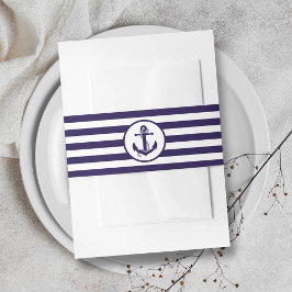 Cintas Para Invitaciones La Colección de Boda de Ancla Marina con Rayas Nav
