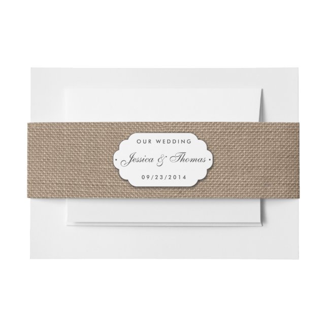 Cintas Para Invitaciones La colección de Bodas Burlap & Lace (Anverso Ejemplo)