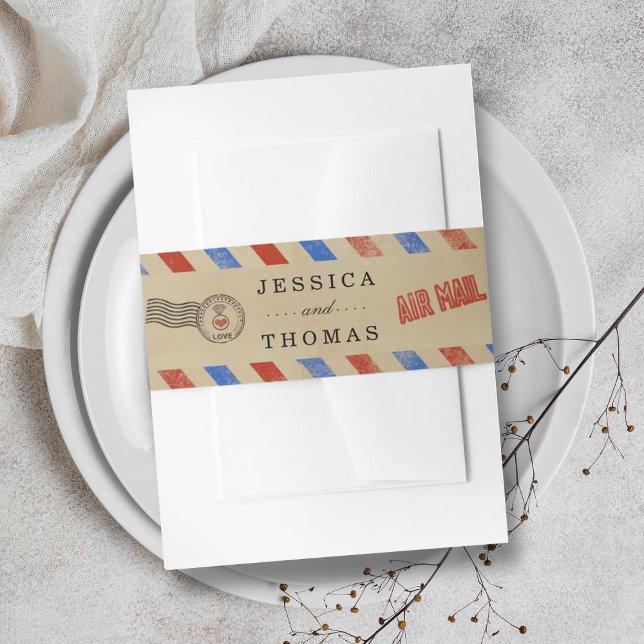 Cintas Para Invitaciones La colección de Bodas de Airmail de época (Subido por el creador)