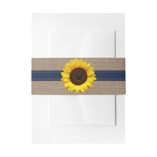 Cintas Para Invitaciones La colección de Bodas de girasol ruso - Armada (Anverso Ejemplo)