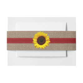 Cintas Para Invitaciones La colección de Bodas de girasol rústico - Rojo
