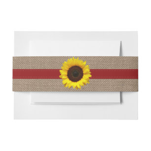 Cintas Para Invitaciones La colección de Bodas de girasol rústico - Rojo