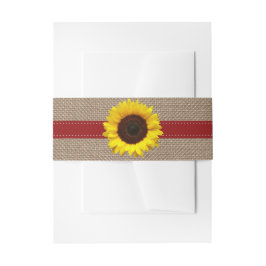 Cintas Para Invitaciones La colección de Bodas de girasol rústico - Rojo