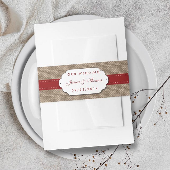 Cintas Para Invitaciones La colección de Bodas de girasol rústico - Rojo (Subido por el creador)