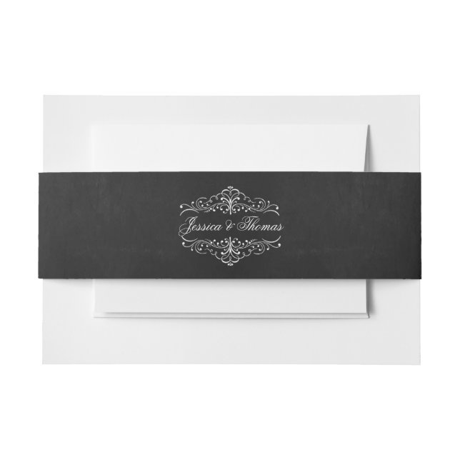 Cintas Para Invitaciones La colección de Bodas Ornate Chalkboard (Anverso Ejemplo)