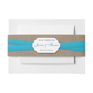 Cintas Para Invitaciones La colección de Bodas Rustic Blue Bow