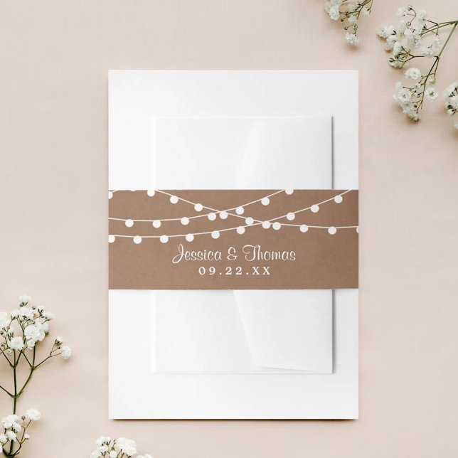 Cintas Para Invitaciones La colección de Bodas Rustic Kraft Lights (Subido por el creador)