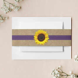 Cintas Para Invitaciones La colección Kraft, Lace & Sunflower - Morado