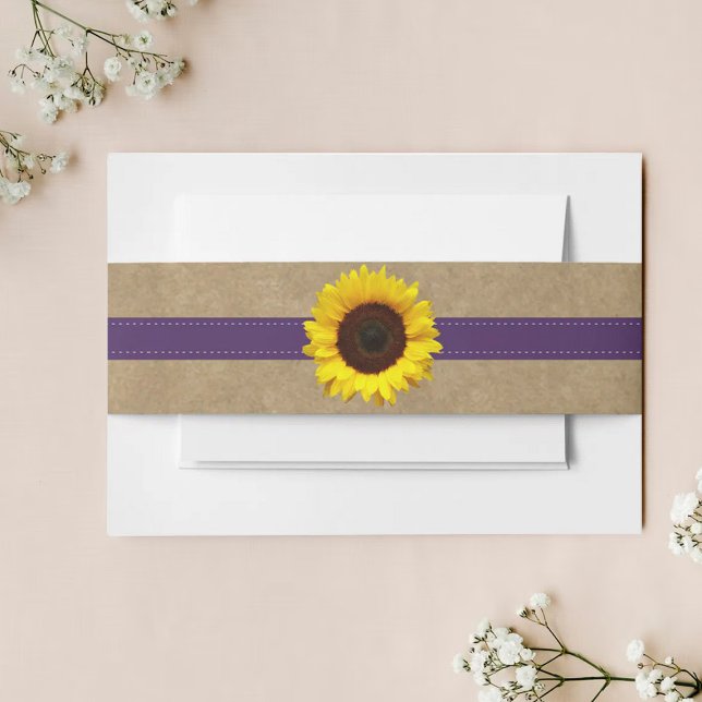 Cintas Para Invitaciones La colección Kraft, Lace & Sunflower - Morado (Subido por el creador)