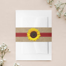 Cintas Para Invitaciones La colección Kraft, Lace & Sunflower - Rojo