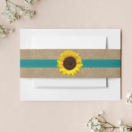 Cintas Para Invitaciones La colección Kraft, Lace & Sunflower - Verde azula